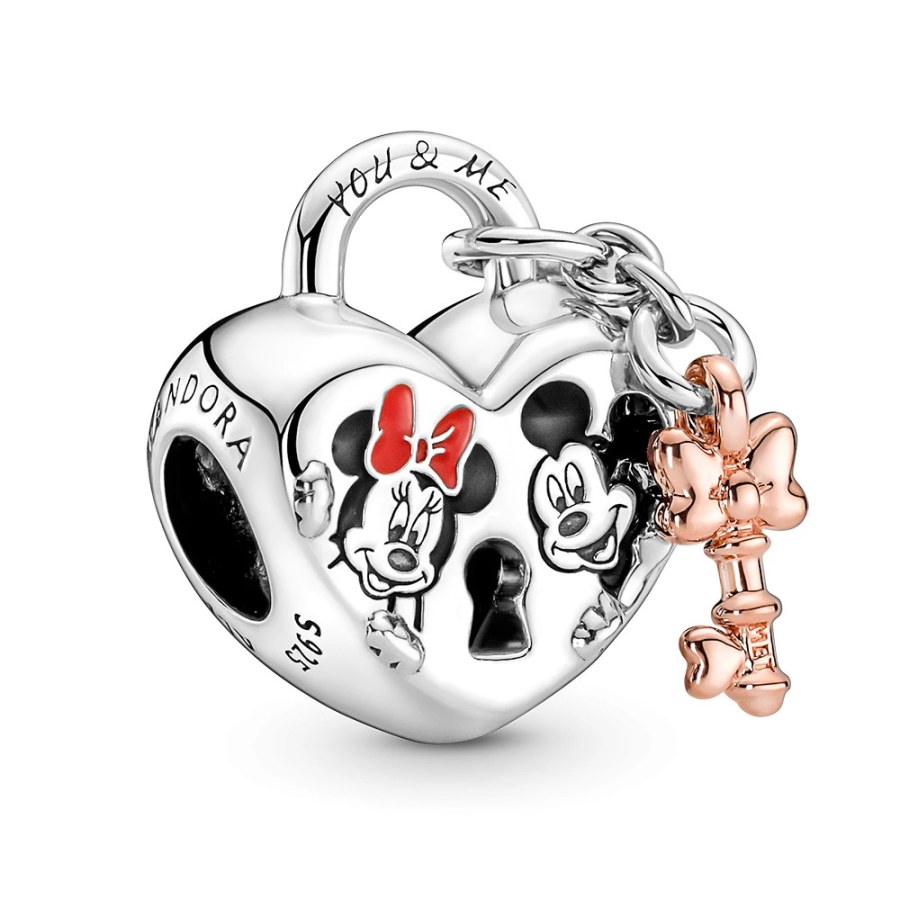 Pandora Přívěsek Visací zámek Disney Mickey Mouse a  Minnie Mouse 780109C01 - Přívěsky a korálky