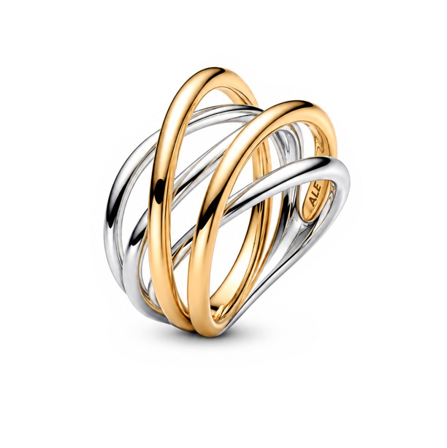 Pandora Propletený bicolor prsten Shine Essence 164673C00 54 mm