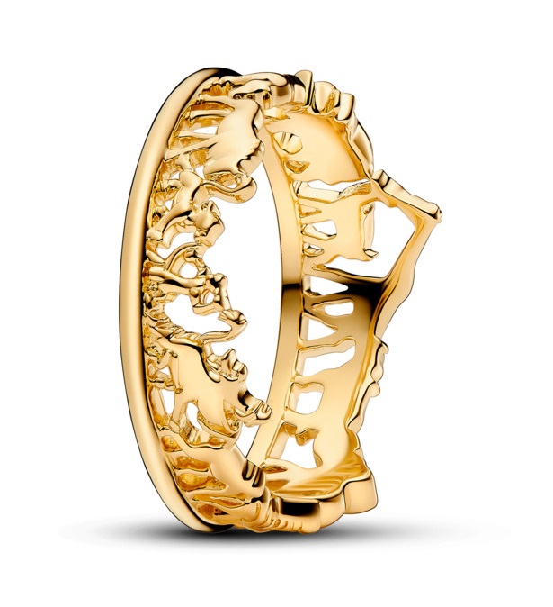 Pandora Propracovaný pozlacený prsten Lví král Shine 163362C00 52 mm - Prsteny Prsteny bez kamínku