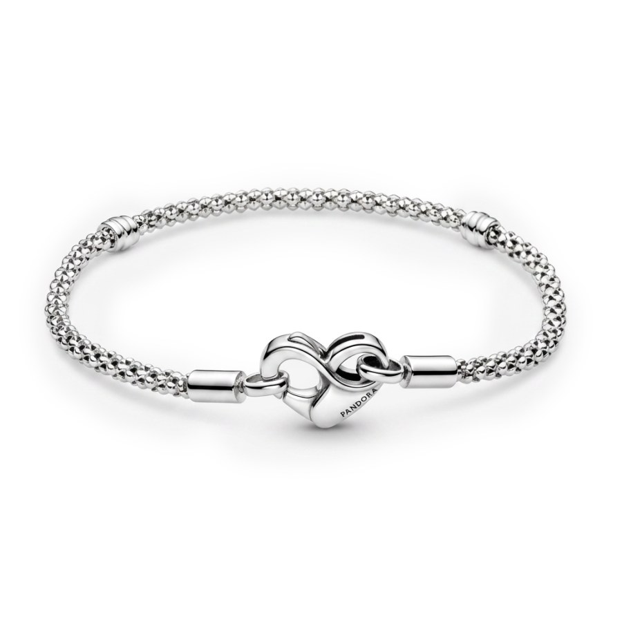 Pandora Propracovaný stříbrný náramek srdce Moments 592453C00 19 cm