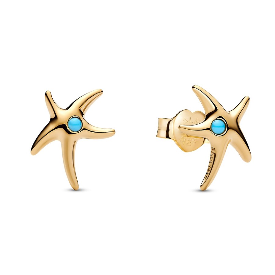 Pandora Pozlacené náušnice Mořská hvězdice Shine 263820C01 Pandora Pozlacené náušnice Mořská hvězdice Shine 263820C01 - Náušnice Pecky