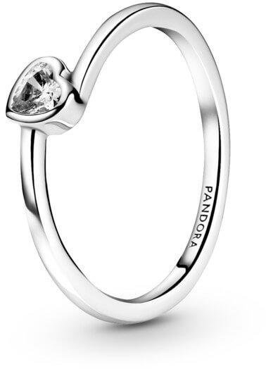 Pandora Romantický stříbrný prsten se srdíčkem People 199267C02 50 mm - Prsteny Prsteny s kamínkem
