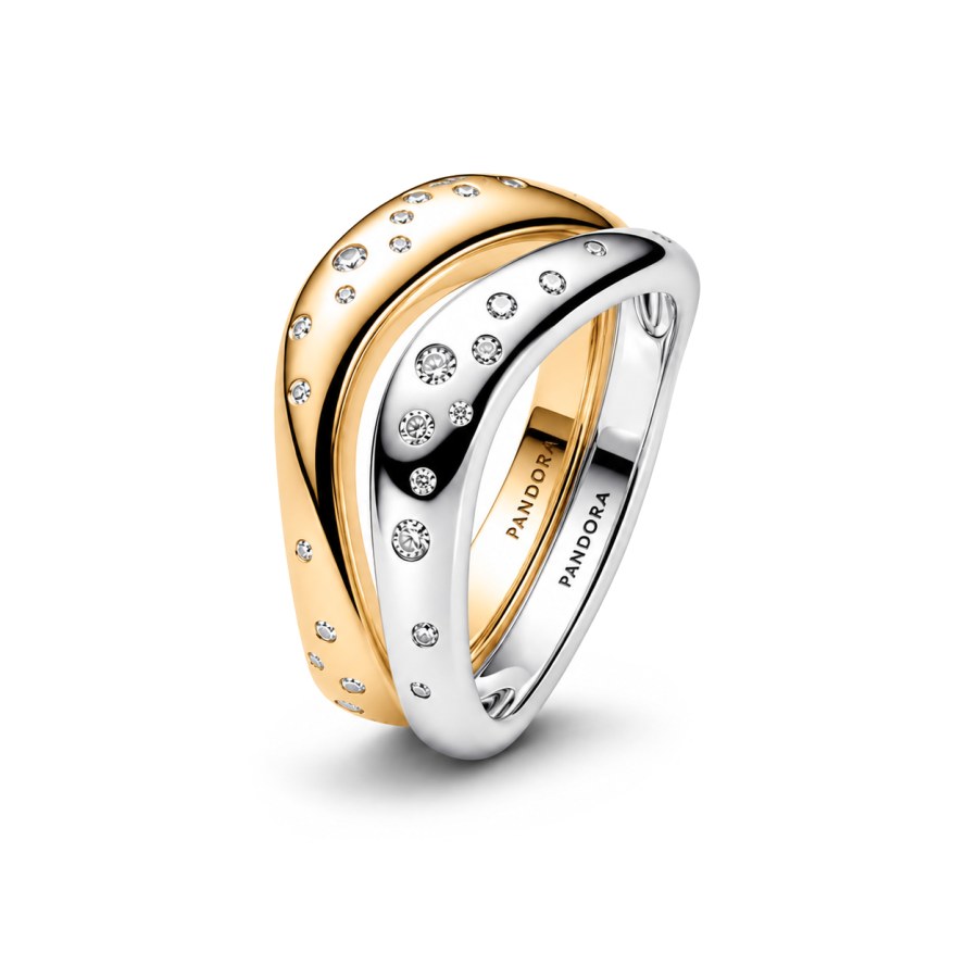 Pandora Rozdělitelný prsten se zirkony Essence Shine 164674C01 56 mm - Sety šperků Soupravy šperků