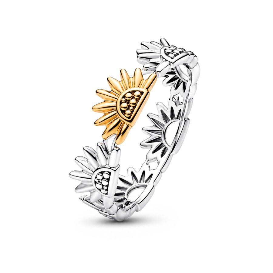 Pandora Slušivý bicolor prsten se slunečnicí Shine 164702C00 50 mm