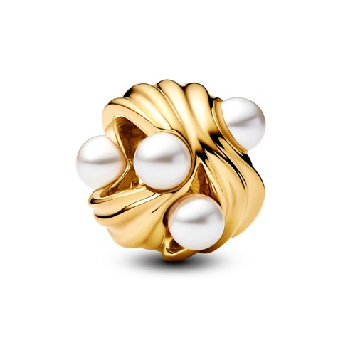 Pandora Slušivý pozlacený korálek Abstraktní vlny Shine Moment 763915C01 - Přívěsky Přívěsky na náramky