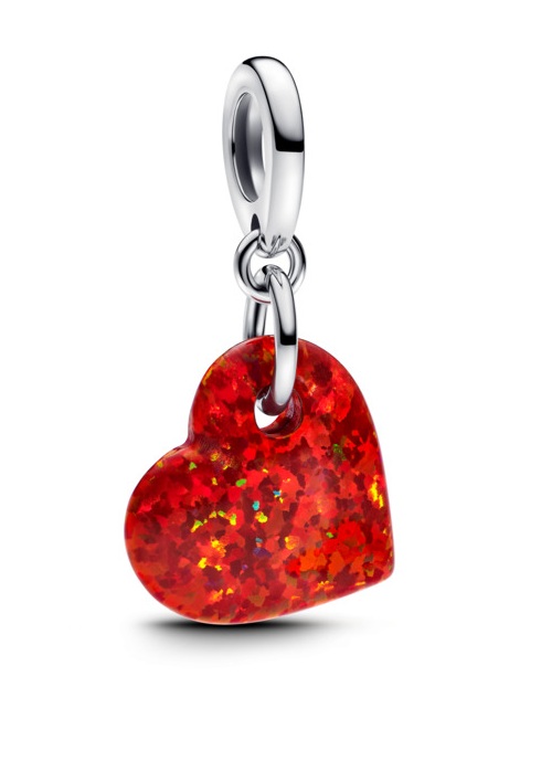 Pandora Visací přívěsek se syntetickým opálem Červené srdce 793348C01 Pandora Visací přívěsek se syntetickým opálem Červené srdce 793348C01 - Přívěsky a korálky