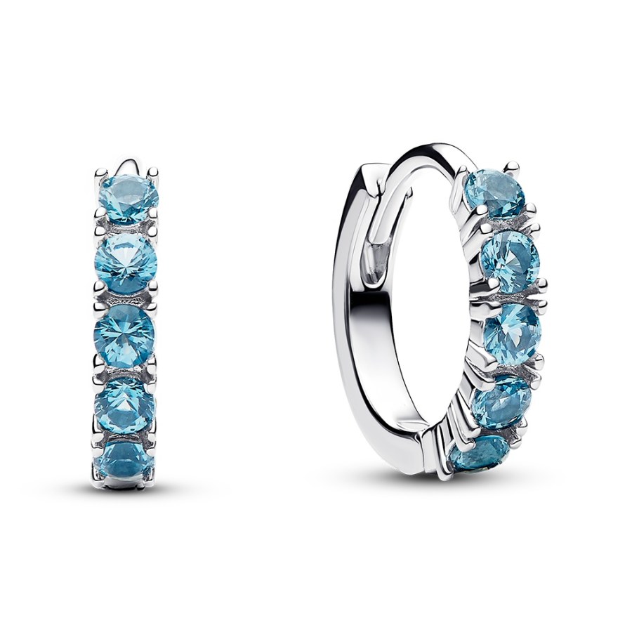 Pandora Stříbrné kruhy s modrými krystaly Timeless 293849C01 Pandora Stříbrné kruhy s modrými krystaly Timeless 293849C01 - Náušnice Kruhy