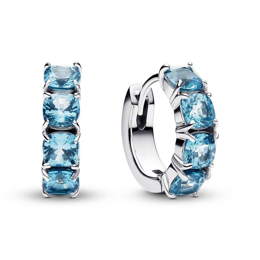 Pandora Kruhové stříbrné náušnice s modrými krystaly Timeless 293851C01 Pandora Kruhové stříbrné náušnice s modrými krystaly Timeless 293851C01 - Náušnice Kruhy