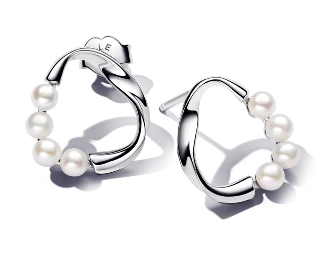 Pandora Stříbrné náušnice s pravými perlami Essence 293276C01 - Náušnice Pecky