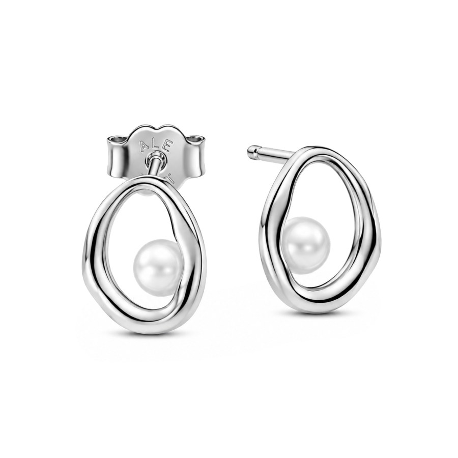 Pandora Stříbrné náušnice s pravými perlami Essence 293295C01