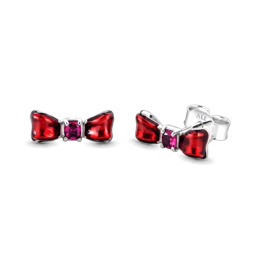 Pandora Stříbrné náušnice Sněhurčina mašlička Disney 293779C01