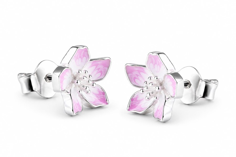 Pandora Stříbrné pecky Třešňové květy Timeless 294370C01 - Náušnice Pecky