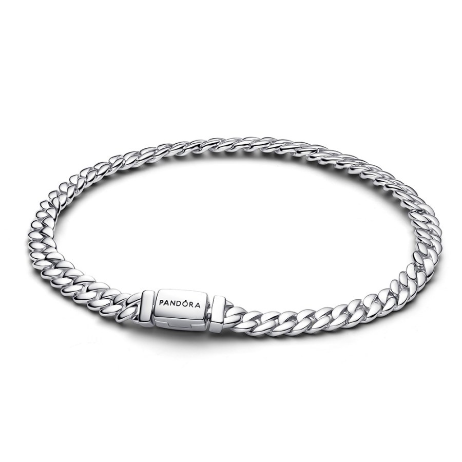 Pandora Stříbrný kubánský náramek Shine Timeless 594367C00 18 cm