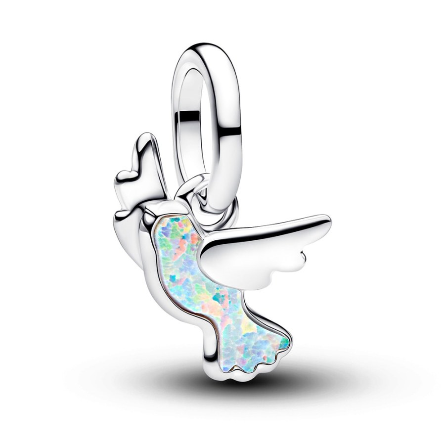 Pandora Stříbrný mini přívěsek Bílá holubice Moments/ME 794566C01