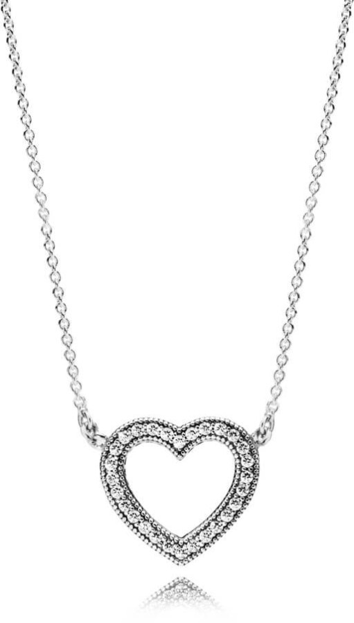 Pandora Stříbrný náhrdelník Milující srdce 590534CZ-45 - Náhrdelníky