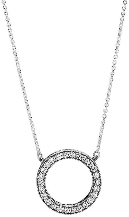 Pandora Stříbrný náhrdelník s krystalovým přívěskem 590514CZ-45 - Náhrdelníky