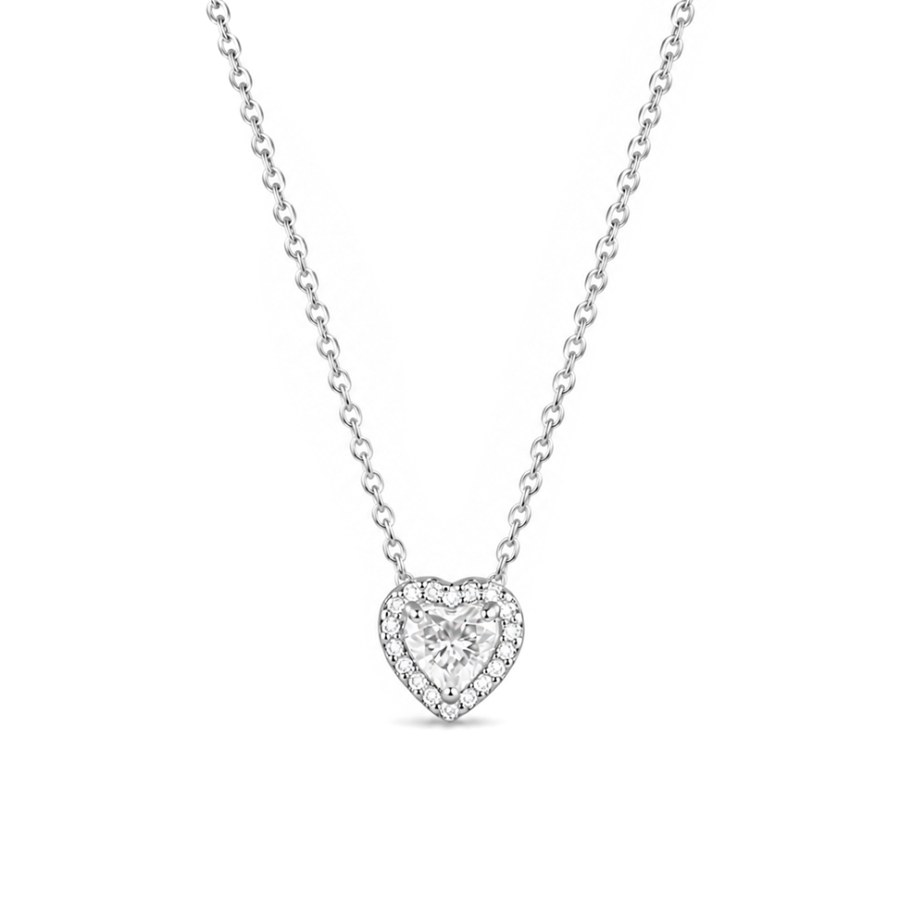Pandora Stříbrný náhrdelník s třpytivým srdíčkem Timeless 398425C01-45