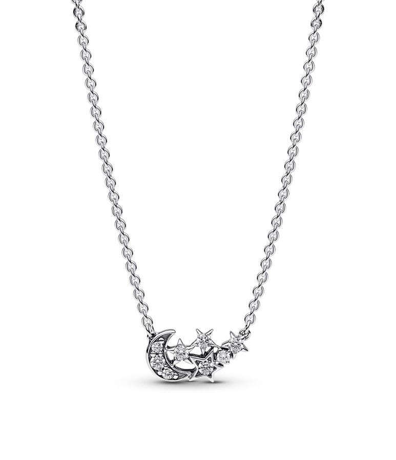 Pandora Stříbrný náhrdelník Třpytivý měsíc a&nbsp;hvězdy Moments 392991C01-45 - Náhrdelníky Náhrdelníky s&nbsp;kameny