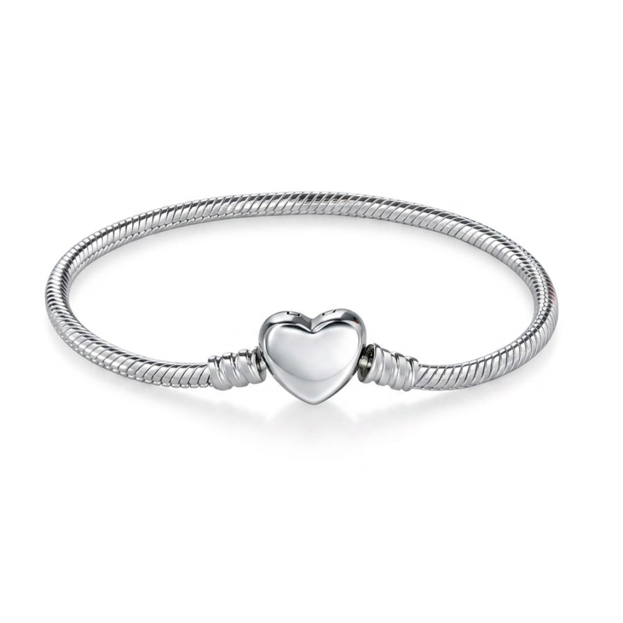 Pandora Stříbrný náramek na přívěsky Srdce Moments 599206C00 17 cm - Náramky Řetízkové náramky