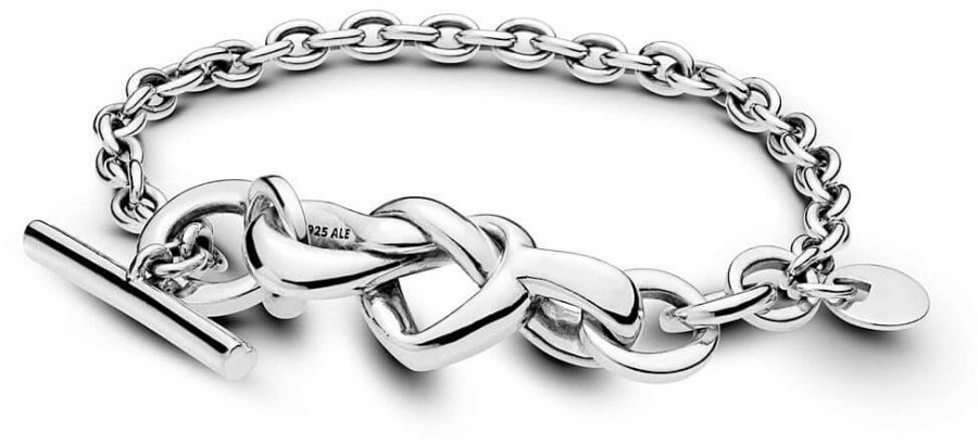 Pandora Stříbrný náramek Propletené srdce 598100 16 cm - Náramky Náramky se symboly