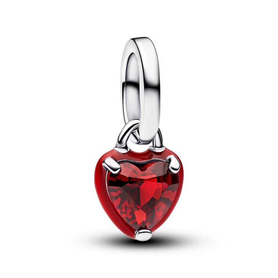 Pandora Stříbrný přívěsek červené Srdíčko s&nbsp;glazurou ME 793042C05 - Přívěsky Přívěsky na náramky