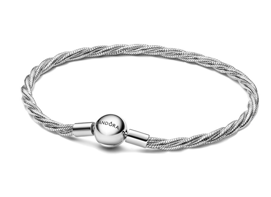 Pandora Stříbrný propletený náramek na přívěsky Moments 593757C00 17 cm Pandora Stříbrný propletený náramek na přívěsky Moments 593757C00 17 cm - Náramky Navlékací náramky