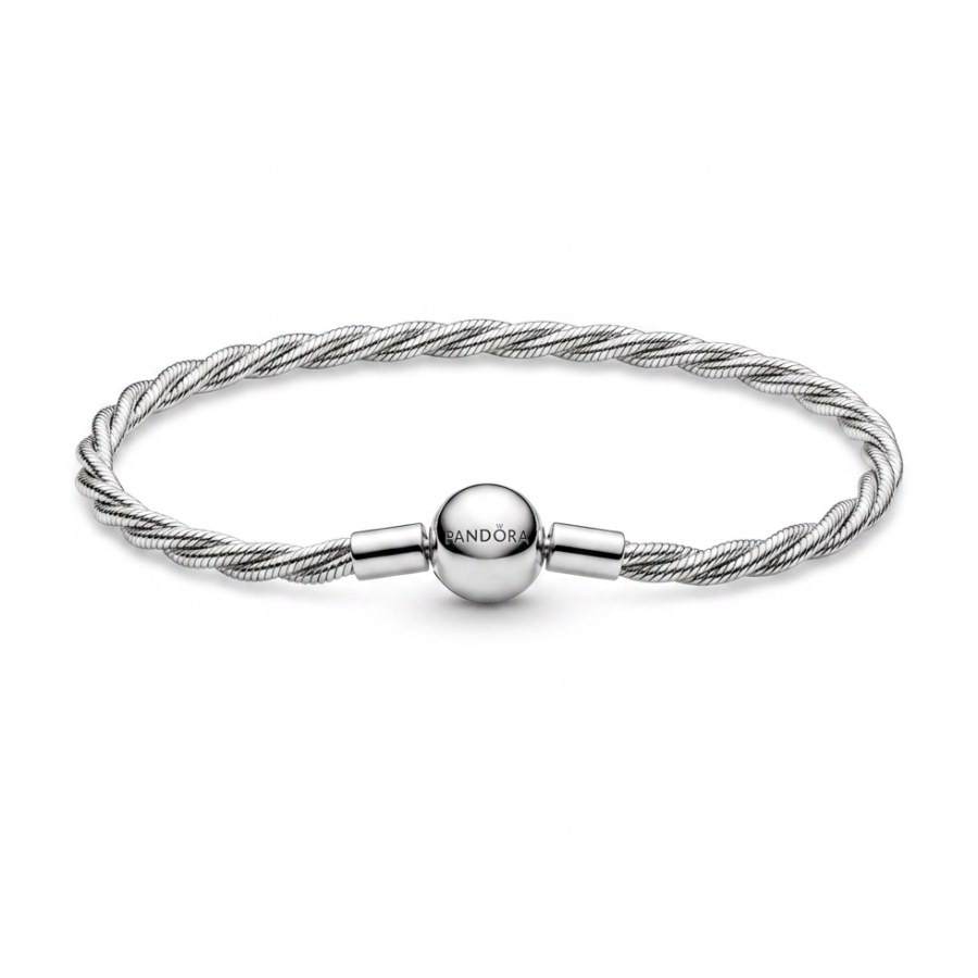 Pandora Stříbrný propletený náramek na přívěsky Moments 593757C00 18 cm