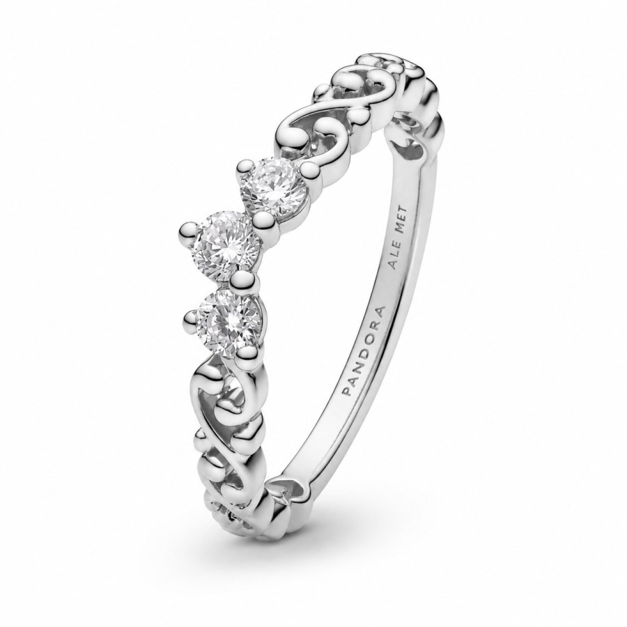 Pandora Stříbrný prsten Královský diadém se spirálkami Moments 192232C01 54 mm - Prsteny Prsteny s&nbsp;kamínkem