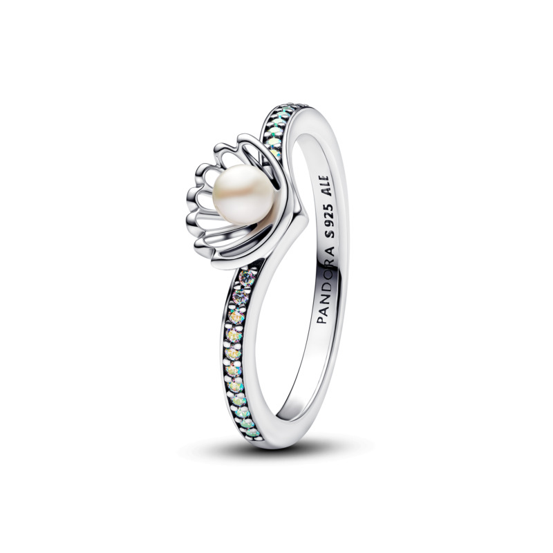 Pandora Stříbrný prsten Lastura princezny Ariel Disney 193654C01 50 mm