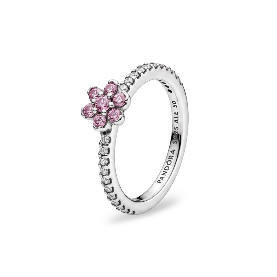 Pandora Stříbrný prsten Růžová květina Timeless 194499C02 54 mm