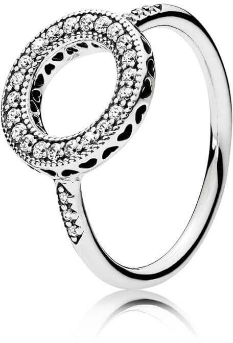 Pandora Stříbrný třpytivý prsten 191039CZ 50 mm - Prsteny Prsteny s kamínkem