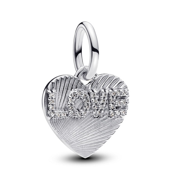 Pandora Stříbrný visací přívěsek Srdce se zirkony Moments 793604C01 - Přívěsky Přívěsky na náramky