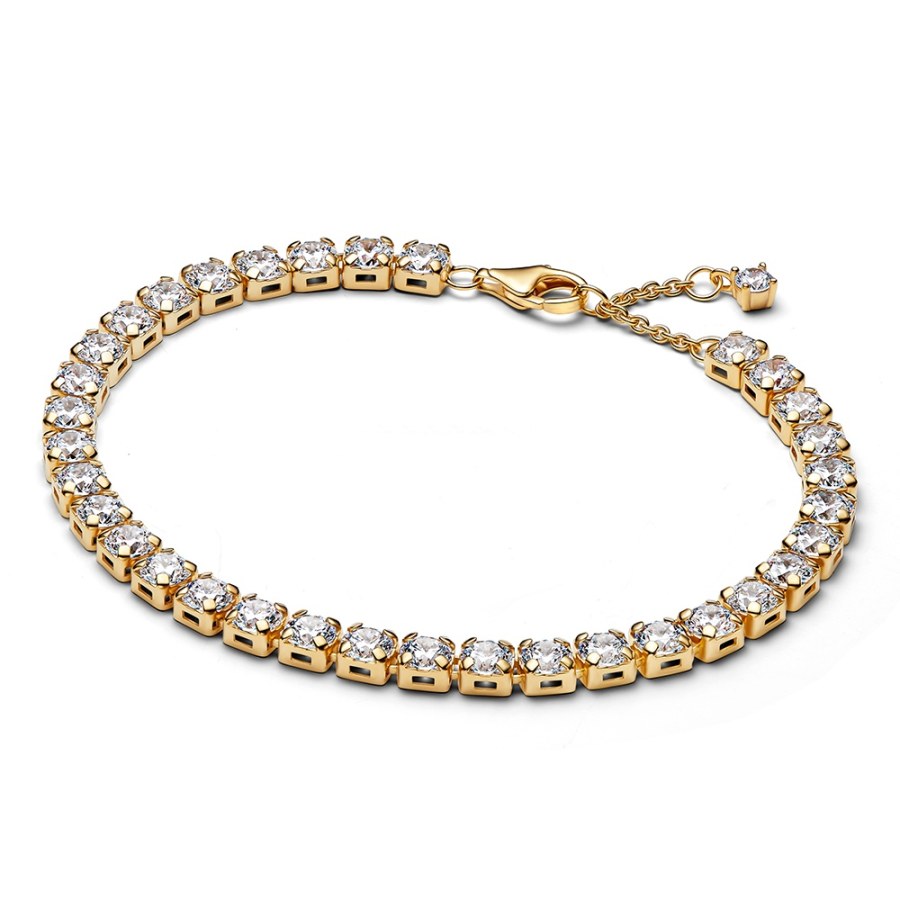 Pandora Tenisový pozlacený náramek se zirkony Shine 563539C01 20 cm - Náramky Řetízkové náramky