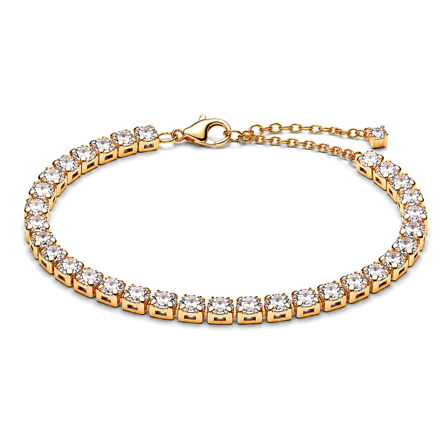 Pandora Tenisový pozlacený náramek se zirkony Shine 563539C01 20 cm