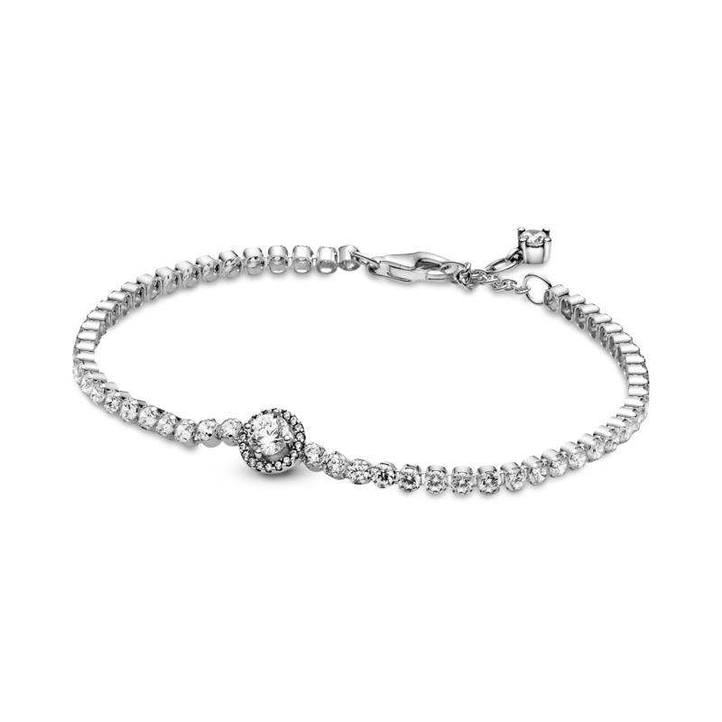 Pandora Tenisový stříbrný náramek Třpytivá aureola Timeless 599416C01 16 cm
