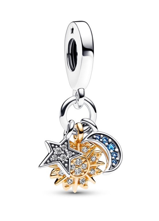 Pandora Trojitý visací přívěsek Měsíc, slunce a hvězda Moments 762676C01 - Přívěsky