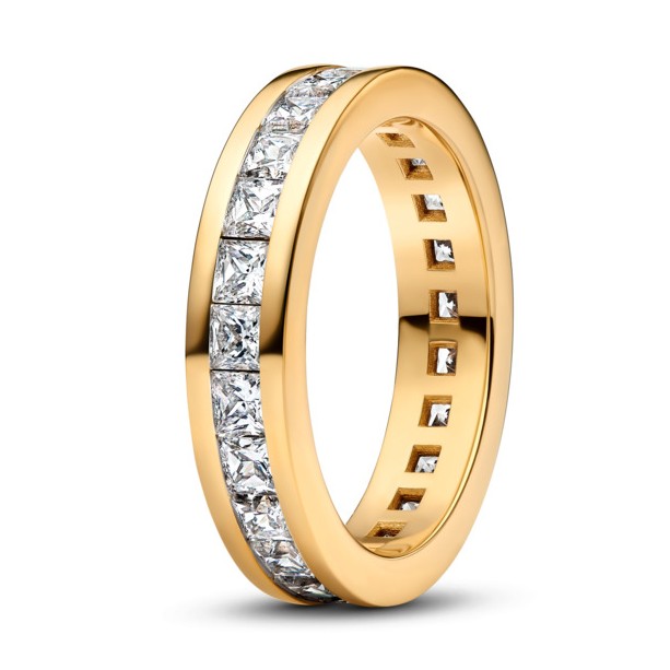 Pandora Třpytivý pozlacený prsten Kroužek věčnosti Shine 163797C01 50 mm - Prsteny Prsteny s kamínkem