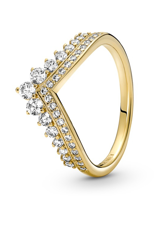 Pandora Třpytivý pozlacený prsten s diadémem Shine Timeless 167736C01 52 mm - Prsteny Prsteny s kamínkem