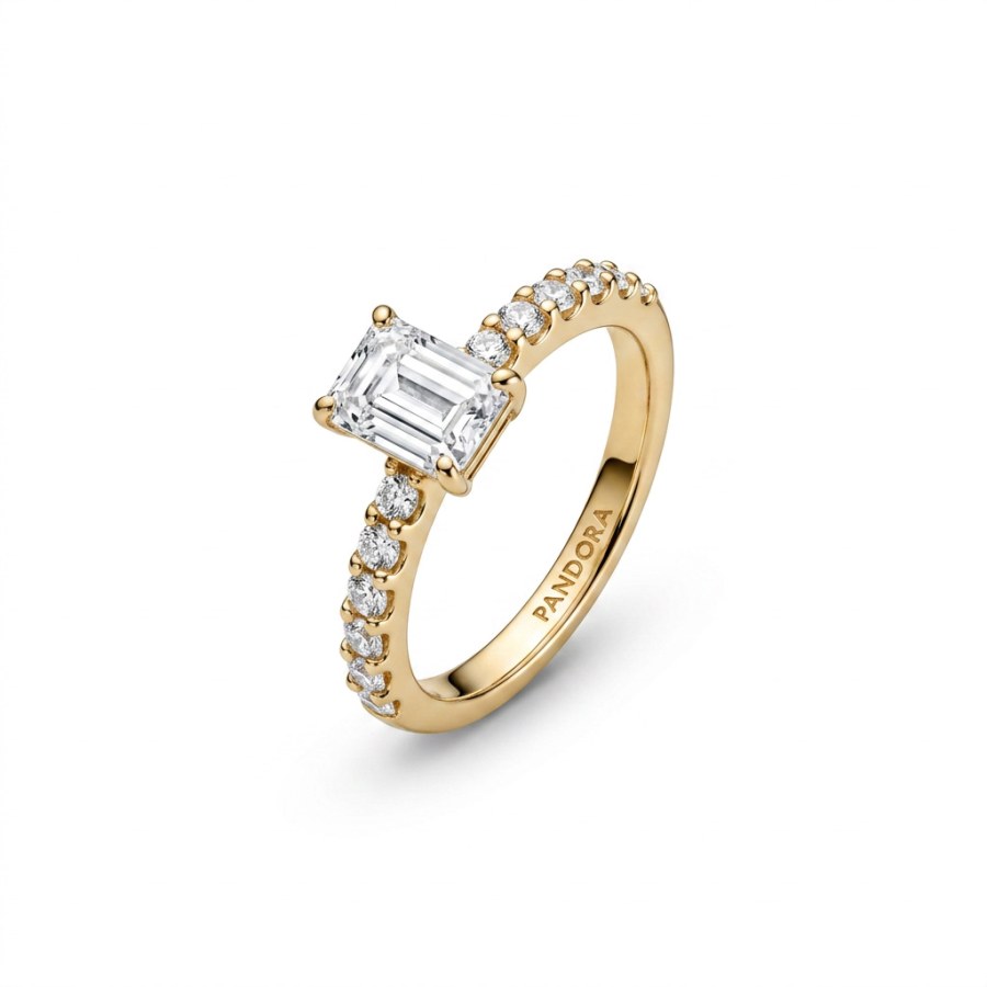 Pandora Třpytivý pozlacený prsten Shine Timeless 164506C01 54 mm