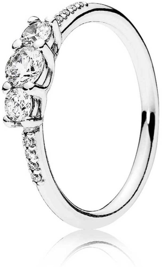Pandora Třpytivý stříbrný prsten Timeless 196242CZ 50 mm - Prsteny Prsteny s kamínkem