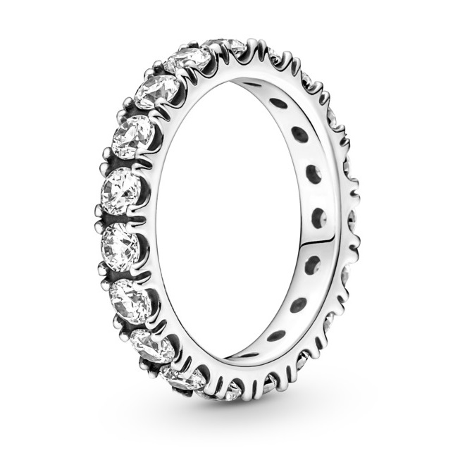 Pandora Třpytivý stříbrný prsten s čirými krystaly Timeless 190050C01 58 mm - Prsteny Prsteny s kamínkem