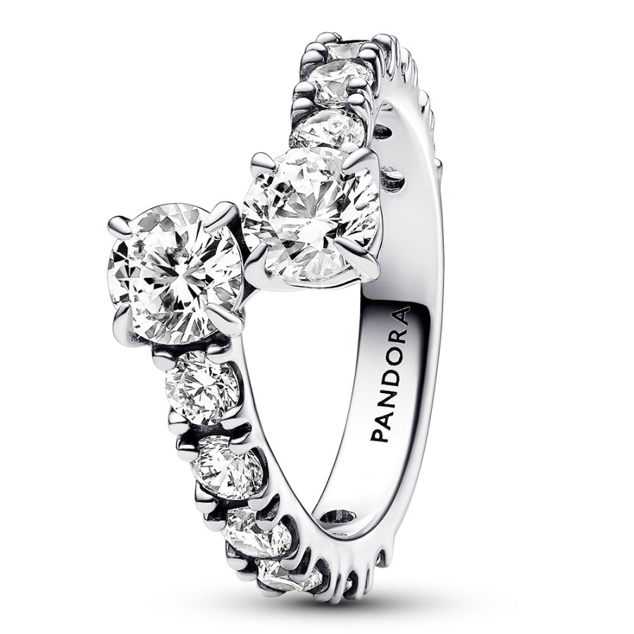 Pandora Třpytivý stříbrný prsten Timeless 193149C01 52 mm