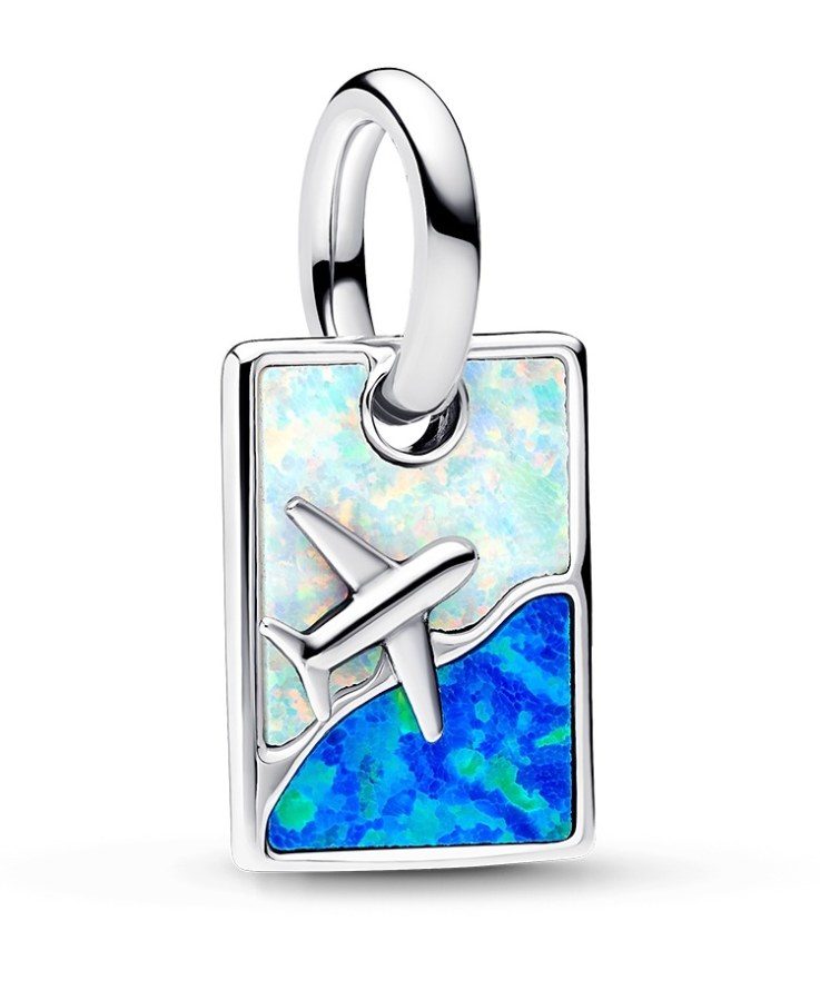 Pandora Stříbrný přívěsek se syntetickým opálem Cestování Moments 793913C01 Pandora Stříbrný přívěsek se syntetickým opálem Cestování Moments 793913C01 - Přívěsky Přívěsky na náramky