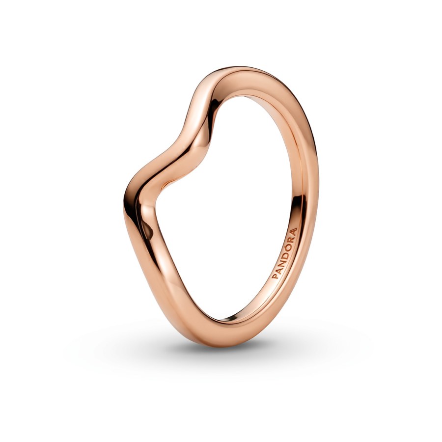 Pandora Vlnitý bronzový prsten Timeless Rose 183095C00 58 mm