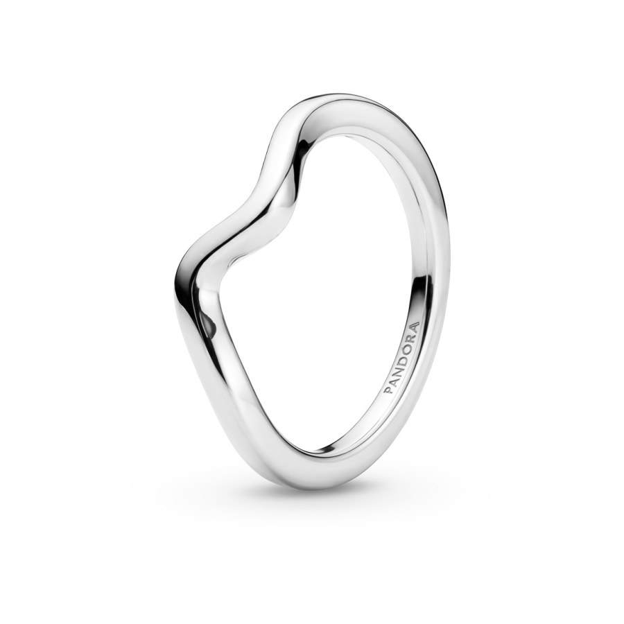Pandora Vlnitý stříbrný prsten Timeless 193095C00 54 mm