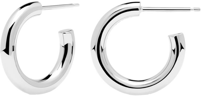 PDPAOLA Minimalistické stříbrné náušnice kruhy Medium CLOUD Silver AR02-377-U - Náušnice Kruhy