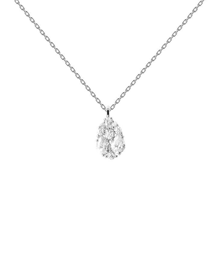 PDPAOLA Blyštivý stříbrný náhrdelník Vanilla CO02-674-U (řetízek, přívěsek) - Náhrdelníky