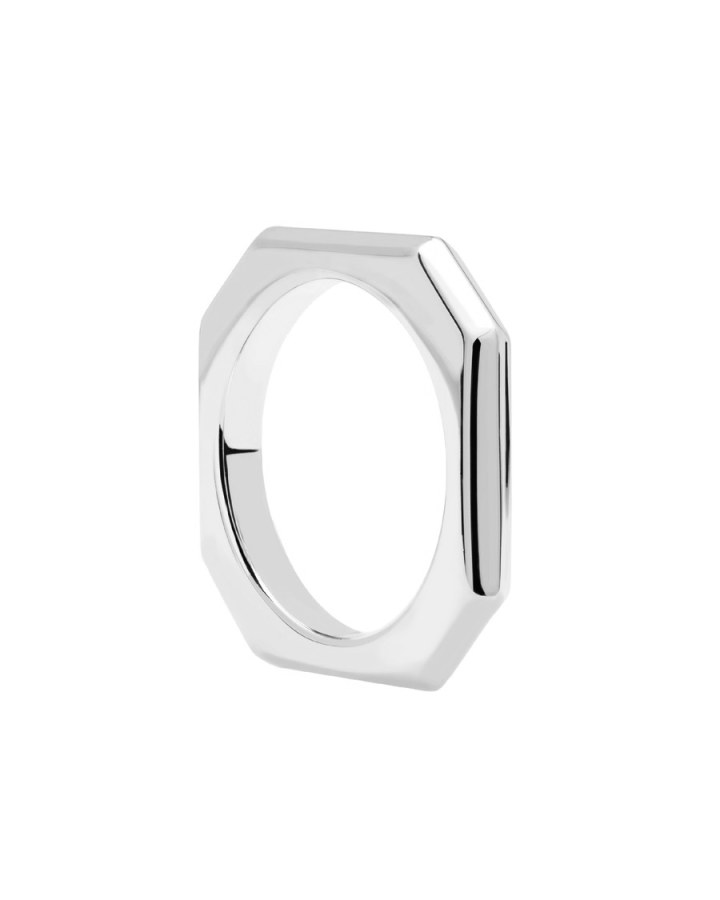 PDPAOLA Elegantní rhodiovaný prsten SIGNATURE LINK Silver AN02-378 54 mm - Prsteny Prsteny bez kamínku
