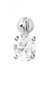 PDPAOLA Elegantní stříbrná single náušnice se zirkonem GIA Silver PG02-724-U - Náušnice Pecky