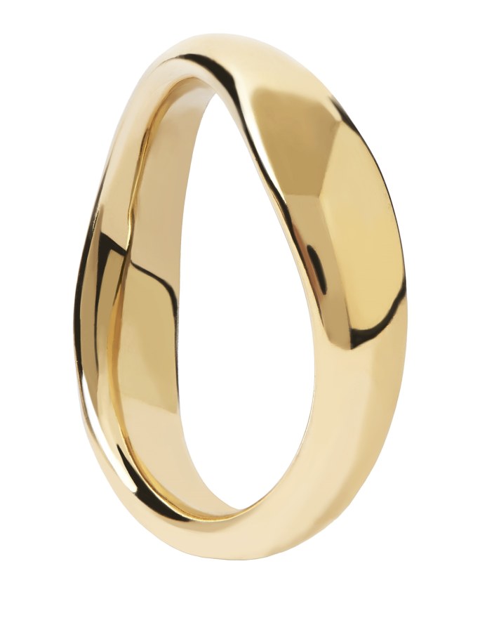 PDPAOLA Jemný pozlacený prsten ze stříbra PIROUETTE Gold AN01-462 50 mm - Prsteny Prsteny bez kamínku